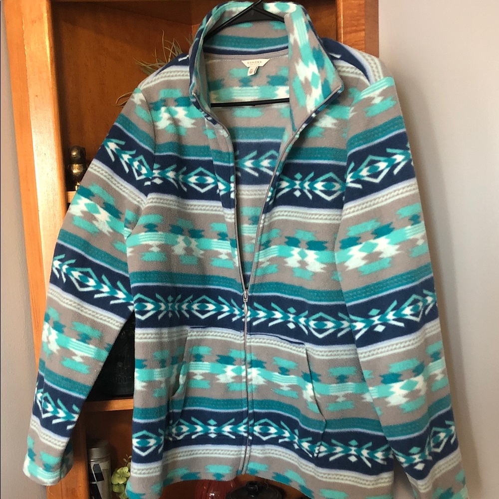 Sonoma Blue and Gray Fleece Jacket